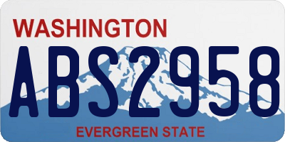WA license plate ABS2958