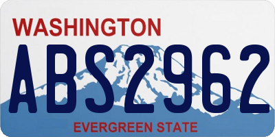 WA license plate ABS2962