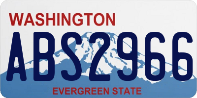 WA license plate ABS2966