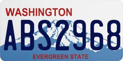 WA license plate ABS2968