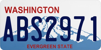 WA license plate ABS2971