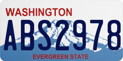WA license plate ABS2978