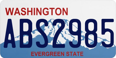 WA license plate ABS2985