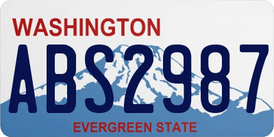 WA license plate ABS2987