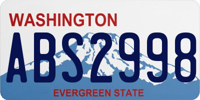 WA license plate ABS2998