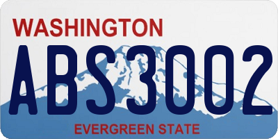 WA license plate ABS3002