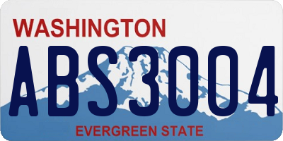 WA license plate ABS3004