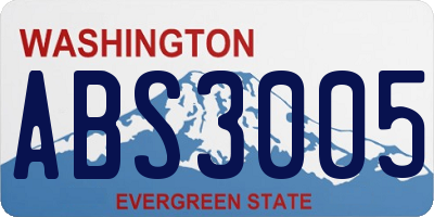 WA license plate ABS3005