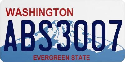 WA license plate ABS3007