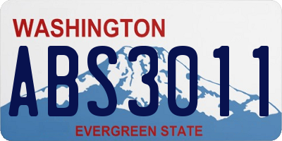 WA license plate ABS3011