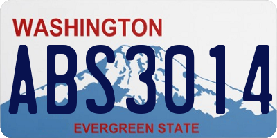 WA license plate ABS3014