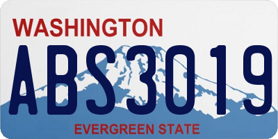 WA license plate ABS3019
