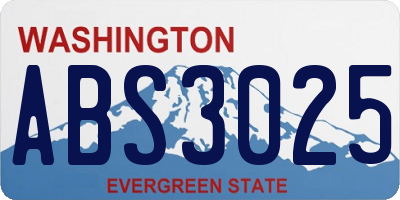 WA license plate ABS3025