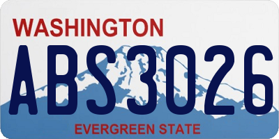 WA license plate ABS3026