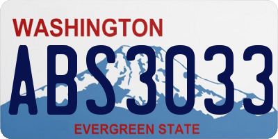 WA license plate ABS3033