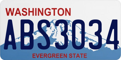 WA license plate ABS3034