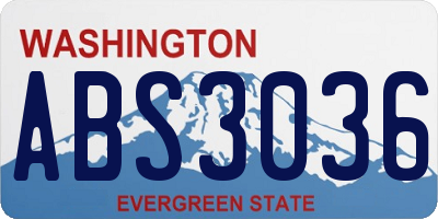 WA license plate ABS3036