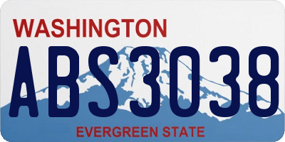 WA license plate ABS3038