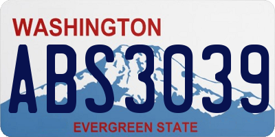 WA license plate ABS3039