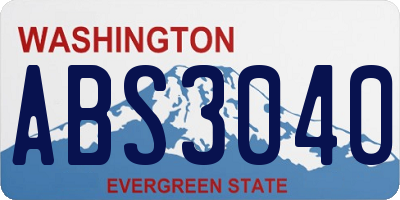 WA license plate ABS3040