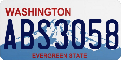 WA license plate ABS3058
