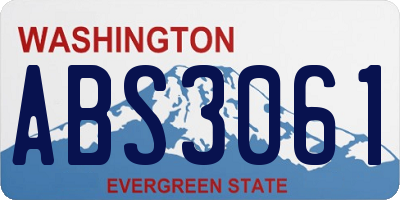 WA license plate ABS3061
