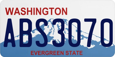 WA license plate ABS3070