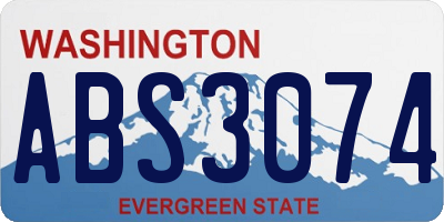 WA license plate ABS3074