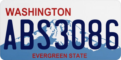 WA license plate ABS3086