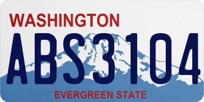 WA license plate ABS3104