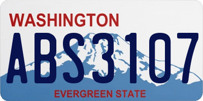 WA license plate ABS3107