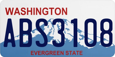 WA license plate ABS3108