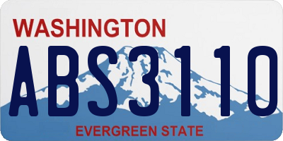 WA license plate ABS3110