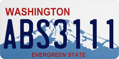 WA license plate ABS3111