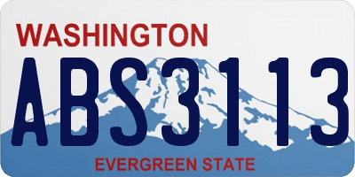 WA license plate ABS3113