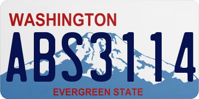 WA license plate ABS3114