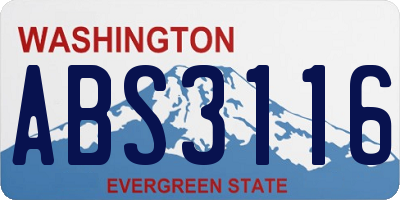 WA license plate ABS3116