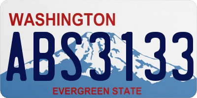 WA license plate ABS3133