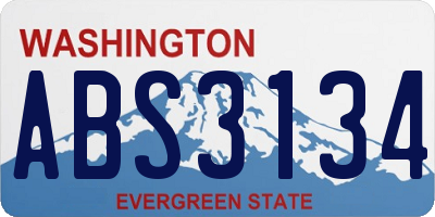 WA license plate ABS3134