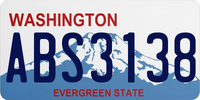 WA license plate ABS3138