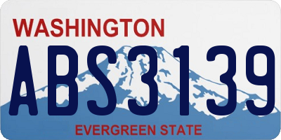 WA license plate ABS3139