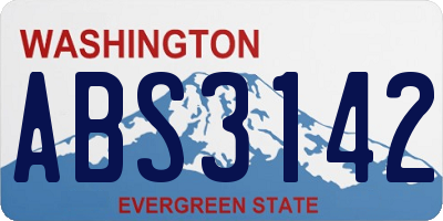 WA license plate ABS3142