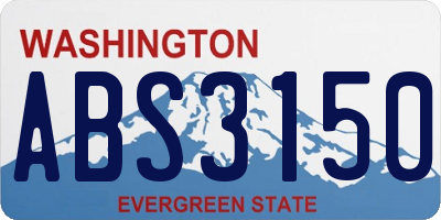 WA license plate ABS3150