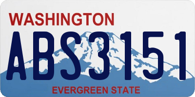 WA license plate ABS3151