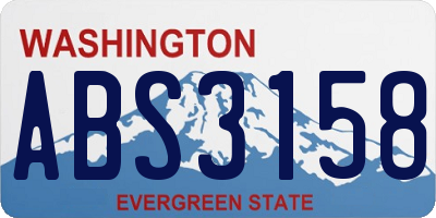 WA license plate ABS3158