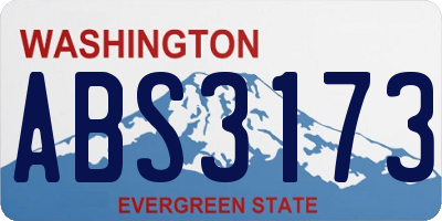 WA license plate ABS3173