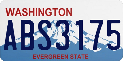 WA license plate ABS3175