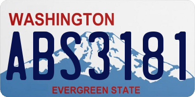 WA license plate ABS3181