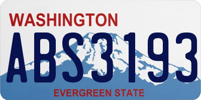 WA license plate ABS3193