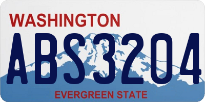 WA license plate ABS3204